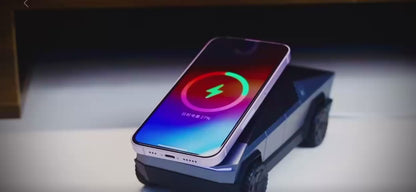 Cybertruck-Inspired 3-in-1 Wireless Charger & Stand for All Cars