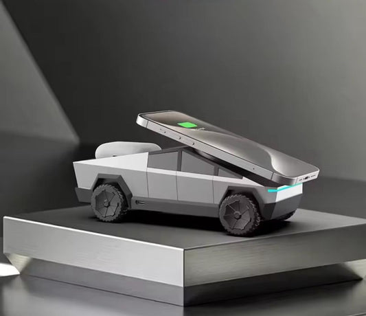 Cybertruck-Inspired 3-in-1 Wireless Charger & Stand for All Cars